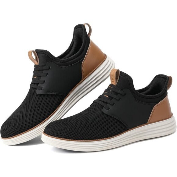 ⚡VILOCY Men's Black Fashion Dress Oxfords Business Mesh Breathable Sneakers - Picture 6 of 7